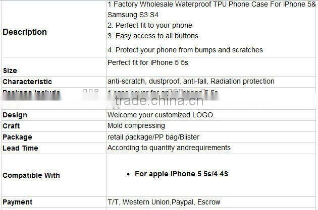 Shockproof and anti scratch TPU plastic Case With Color Avaliable For Apple iPhone&Samsung