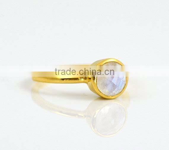 sterling silver moonstone round Gemstone Gemstone Ring