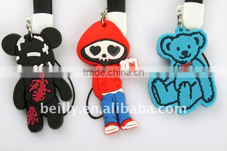 Lovely Fashion Cartoon 3D Animal Silicone mobile phone accessories charms
