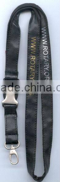 PU leather lanyard/keyhanger/strap with silk screen print/embossment