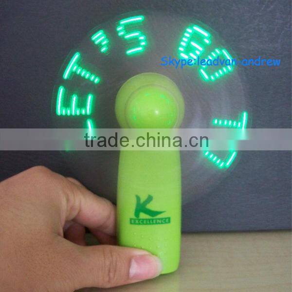 2015 Hot Sale Customize Mini LED Fan,Handheld Hanging LED Message Fan