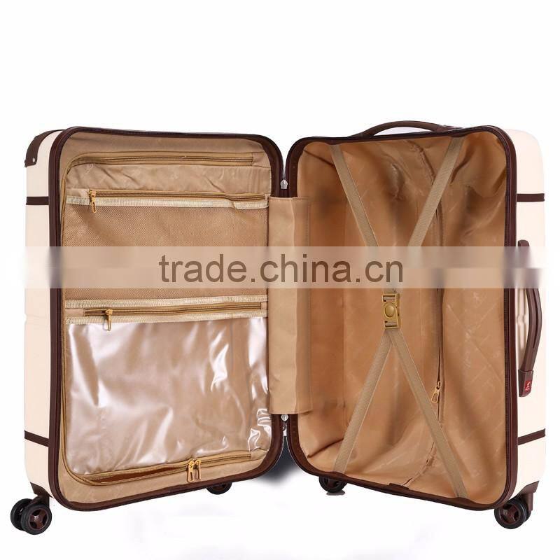 ABS PC Vintage Luggage Airport Luggage Trolley Vintage Suitcase