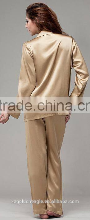 Classica Silk Satin Sleep Shirts Pure Silk Chameuse Fabric Pajamas