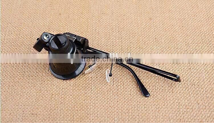 High quality Optical lens 2 LED Eye glasses material jewelry loupes and magnifiers