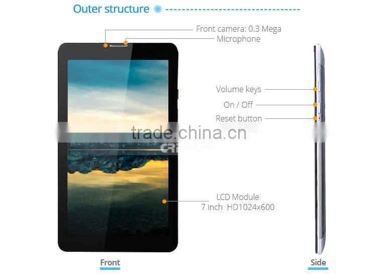 Android 4.2 OS 7 inch MTK6572 dual core ,OEM Shenzhen A7 tablet pc