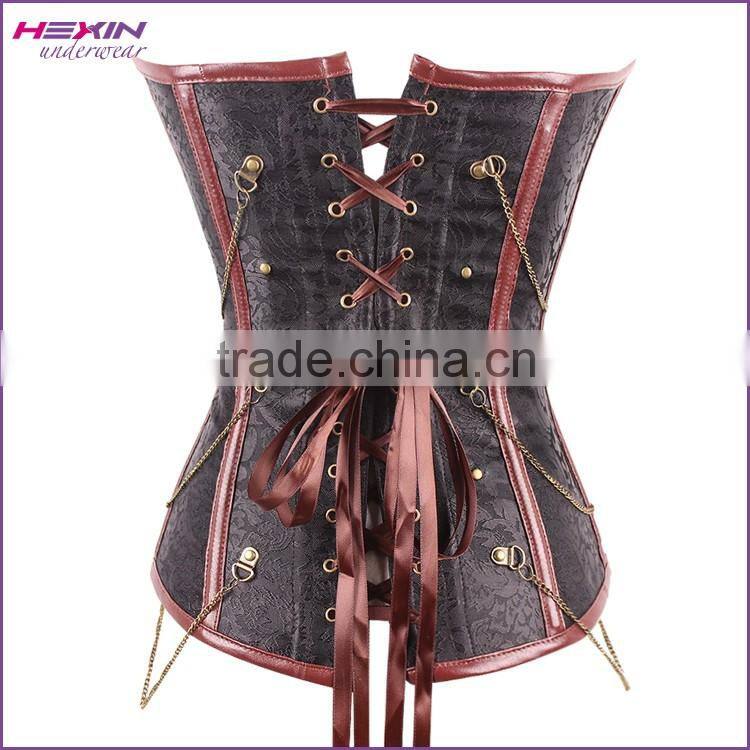 Glam Rock Brown Women's Steel Boned Steampunk Gothic Tight Lacing Corset