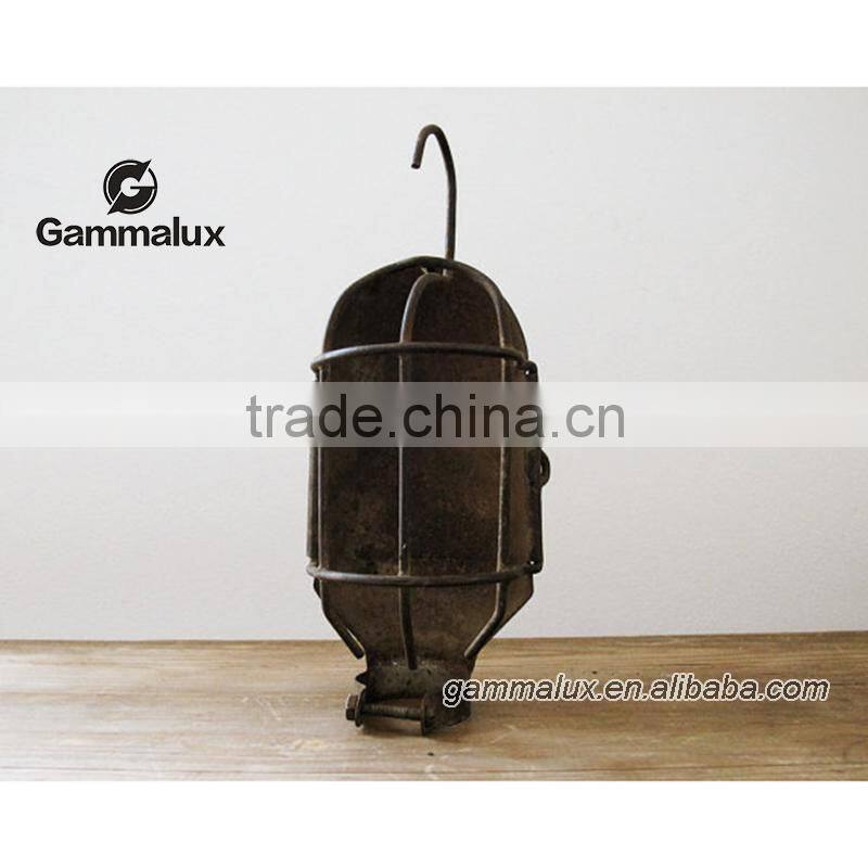 Antique Cage Light Frame, Industrial Salvage