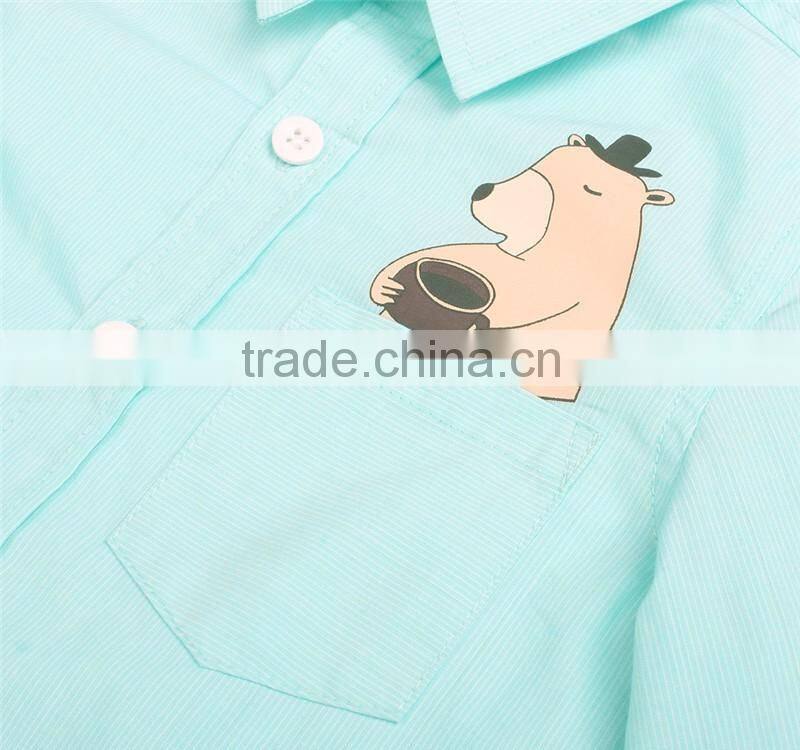 pocket cartoon printing fancy kids sublimation shirt