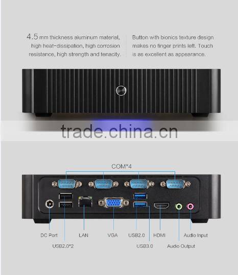 X86 win 7 J1900 12V industrial fanless mini pc