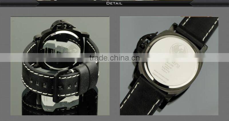 INFANTRY Fashion Black Men's Date Quartz Casual Leather Watch