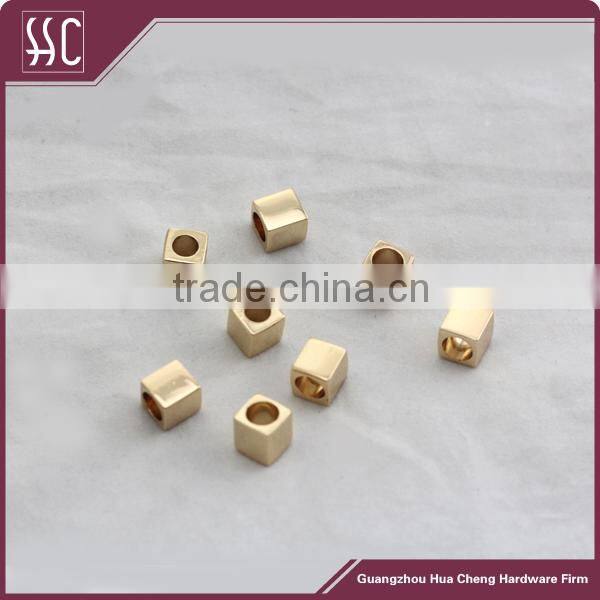 metal gold square bell end stopper for bag accessories