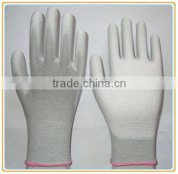 Seamless Knitted Nylon static dissipative Carbon Fiber Gloves