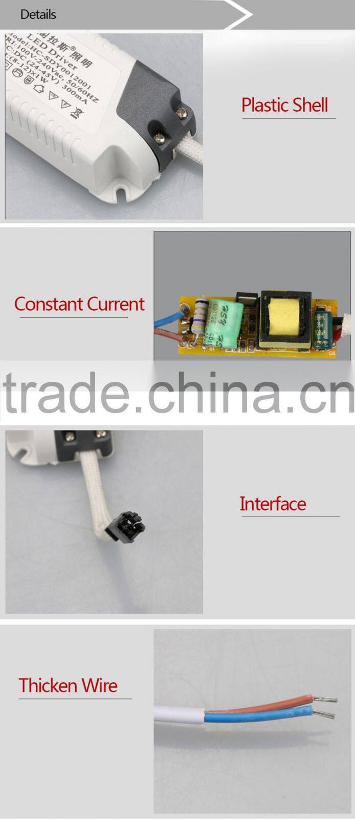 AC100-240V Constant Current Power Supply 300mA LED Driver