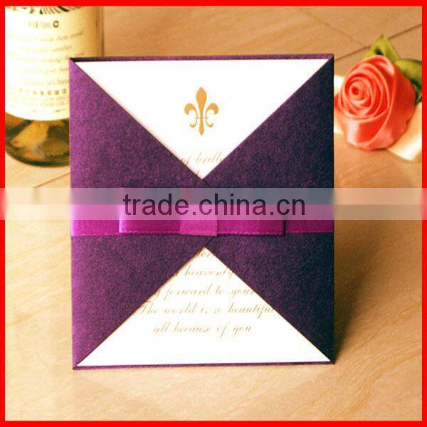 2014 New Design Hot Sale Paper Handmade Wedding Invitation Card