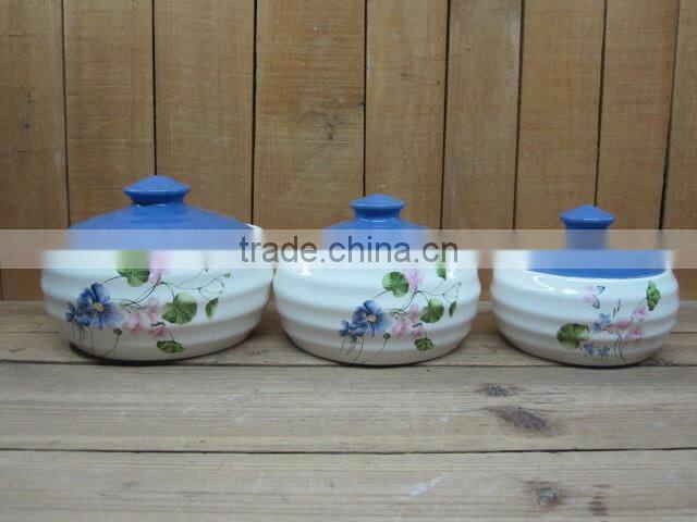 Manufacturer Type Handpainted Ceramic Round Biscuit Storage Container