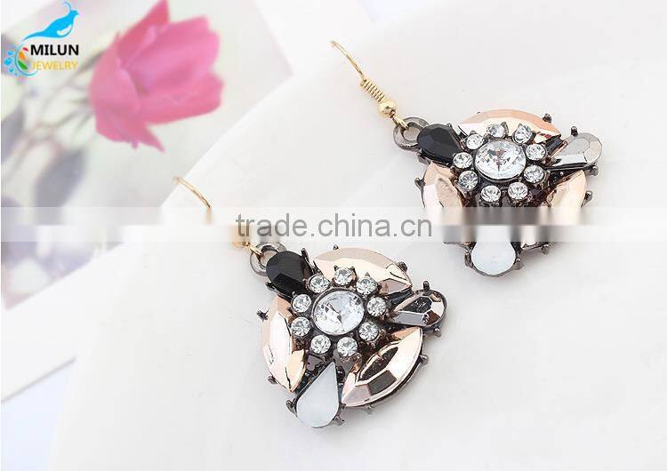 Retro eardrop women earrings accessories wholesale gold-plated flowers