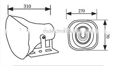 HS-50 Professional Horn Speaker Vehicle Outdoor Waterproof 50w Speaker