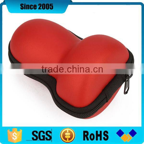 custom shape red pu leather eva travel zipper case