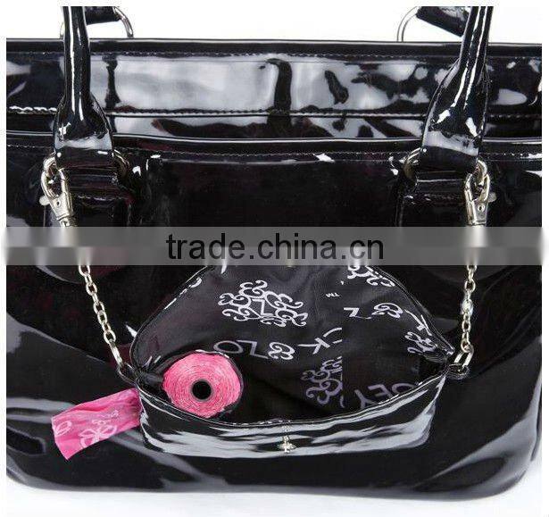 Black patent leather fashionable dog handbags/pet shoulder bags