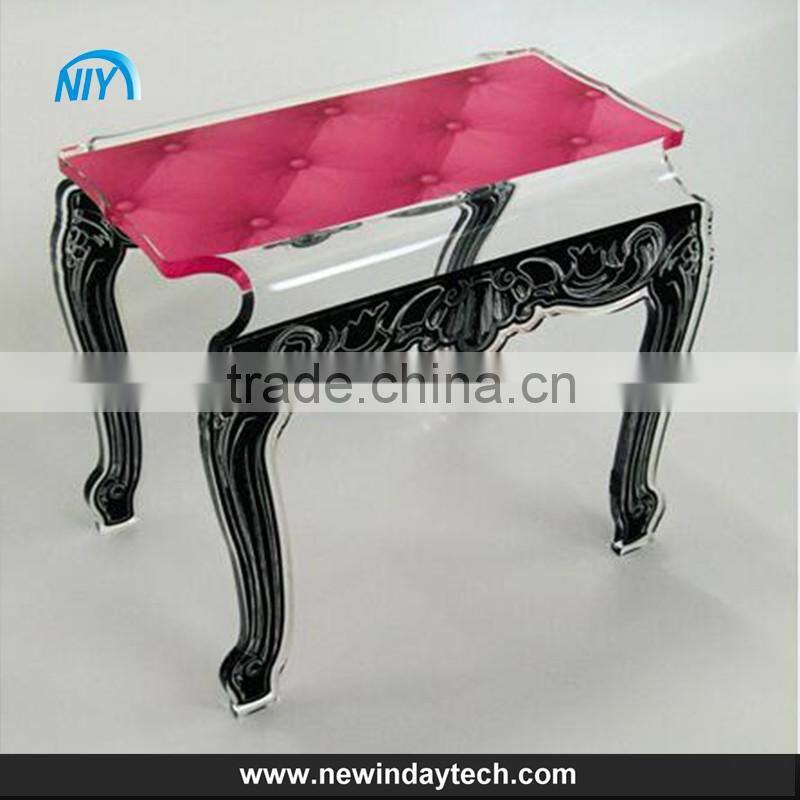 acrylic hotel lobb desk ,Black European sitting room table, custom desk,carved acrylic desk