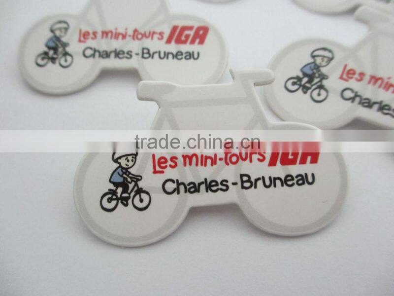 paper pin badge ,promotional gift , button badge , bike shaped pin badge