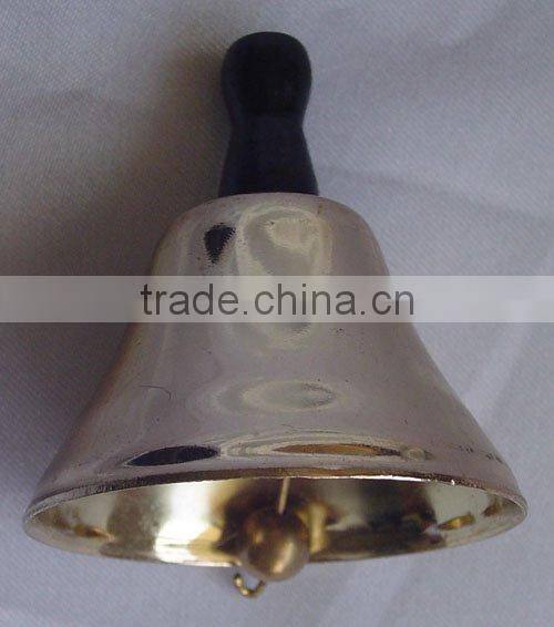 (A173) 2" sliver plated metal bell with small wooden handle,hand bell A4-H01