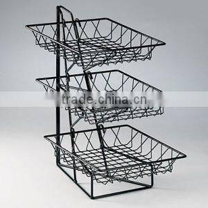 3 tier Round Black Metal Wire Merchandiser YC018