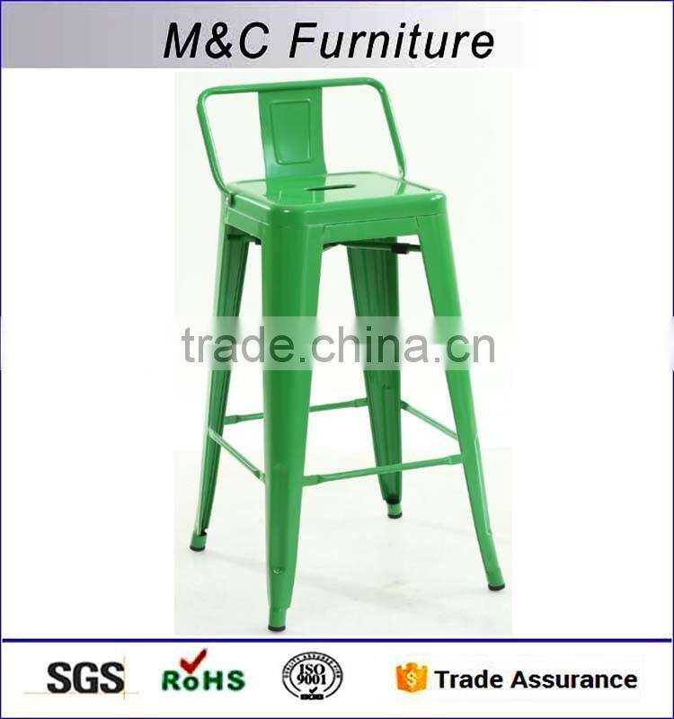Modern green steel bar chair with four long legs