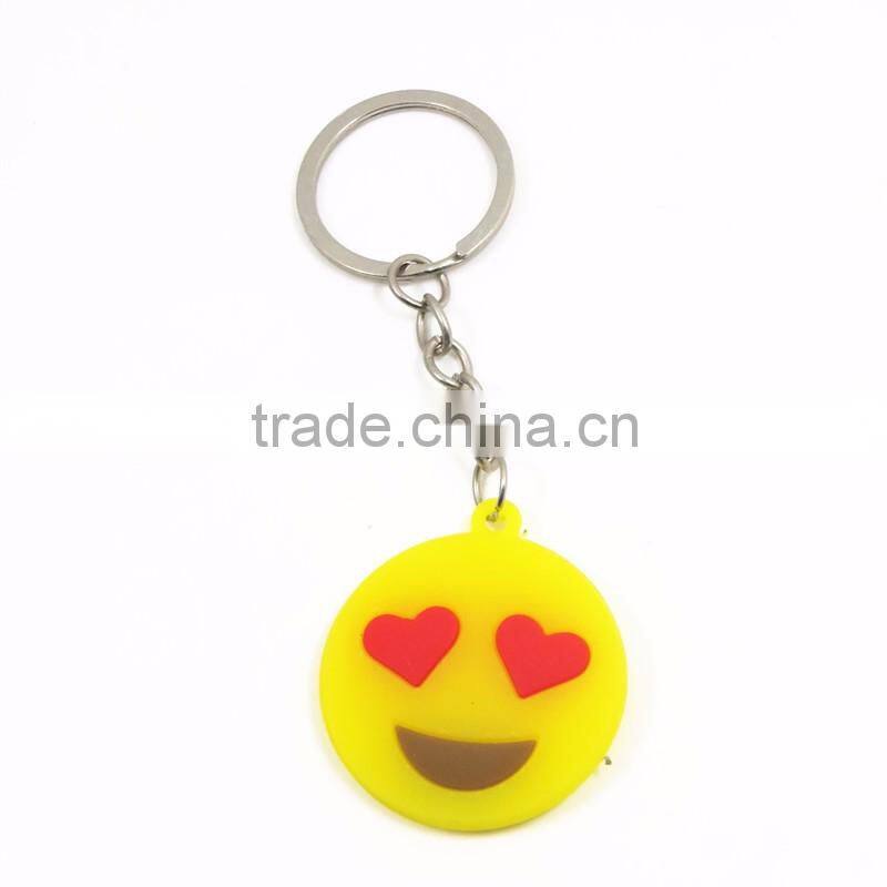 Heart Shaped Soft PVC Metal Key ring Wholesale Rubber 2d Keychain