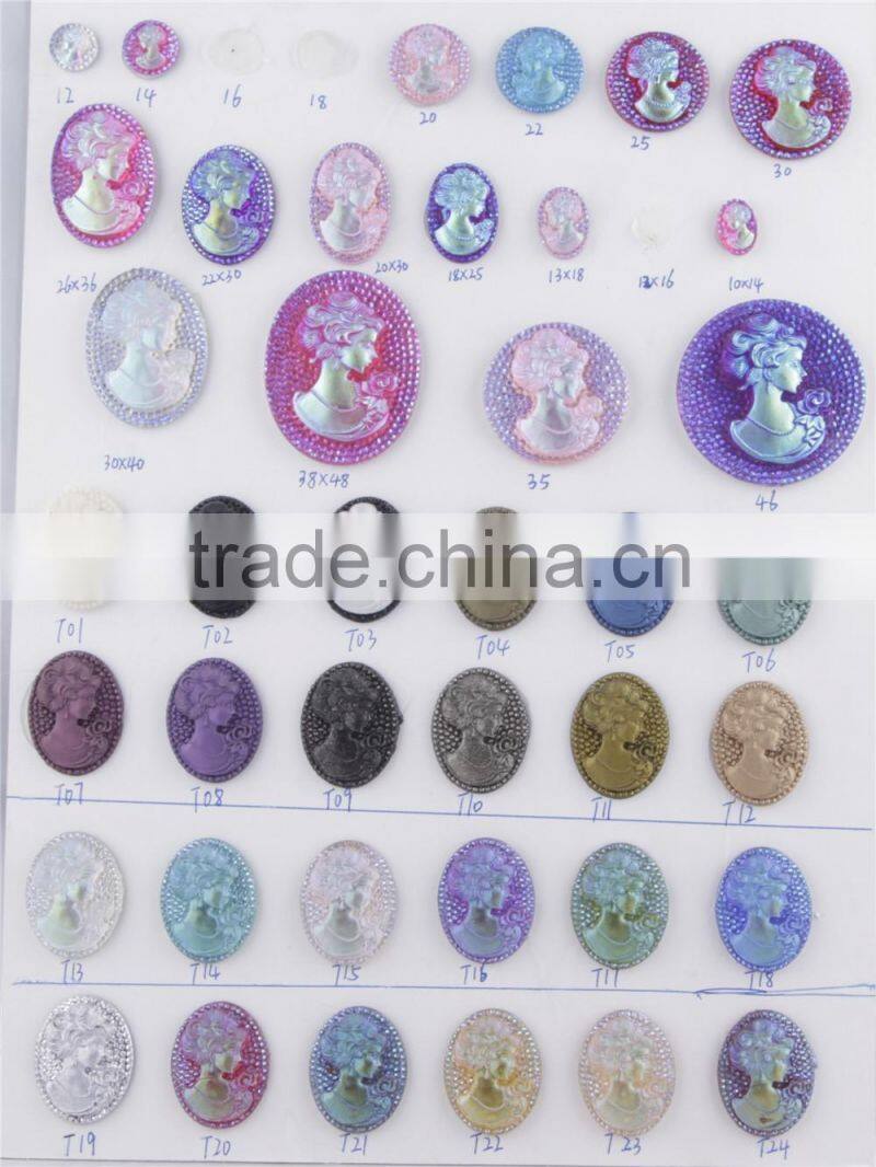 wholesale lady face cabochon resin cameo