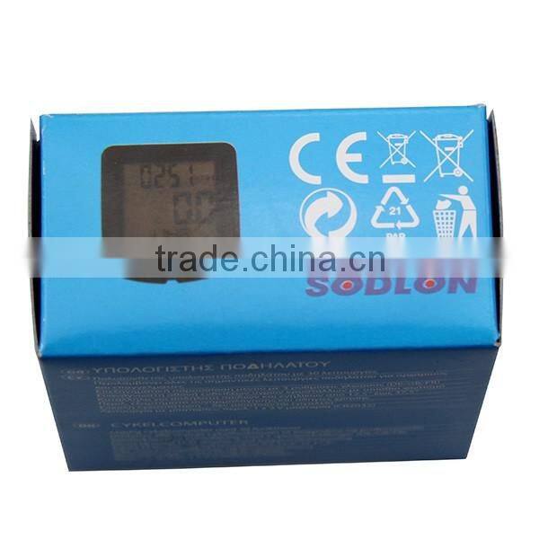 Sunding bike speedometer cycle computer SD-571 digital LCD display in English/French/German