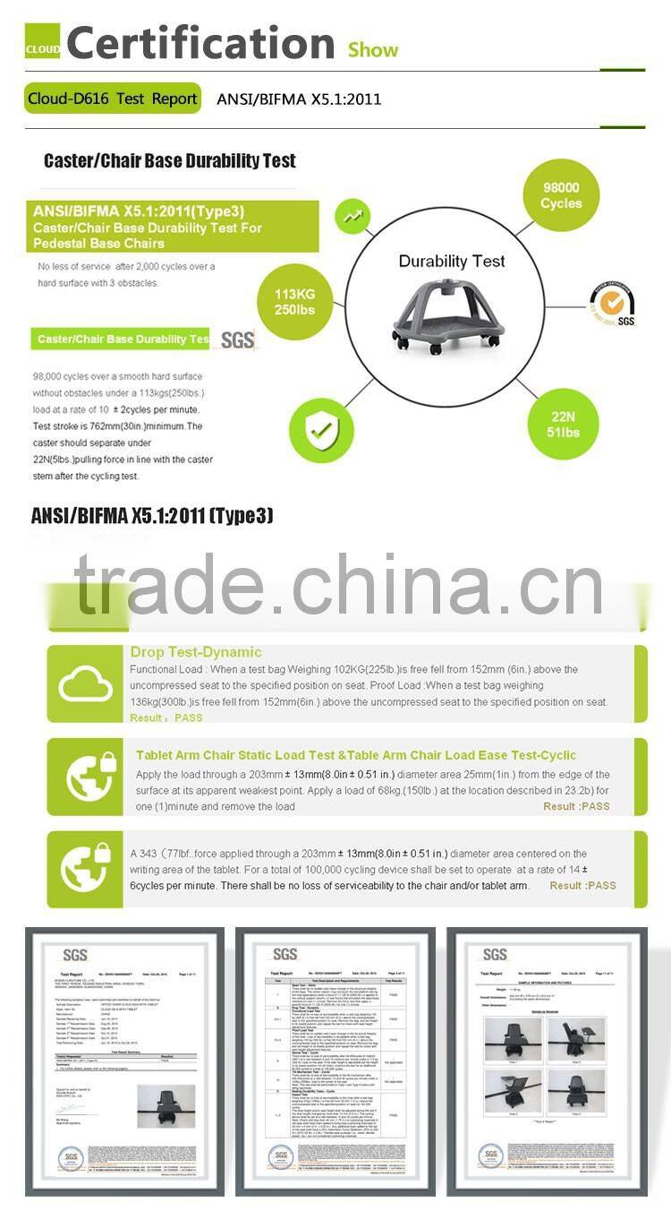 2016 creative design school chair with tablet