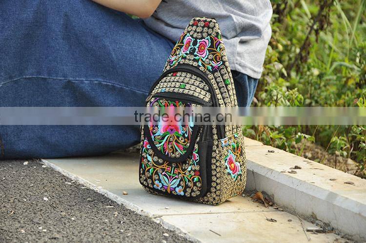 2016 Newest style multi waist pack embroidery shoulder bags for women