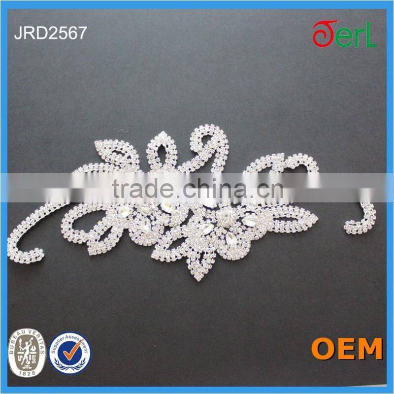 Hot sale cheap crystal applique for wedding rhinestone applique