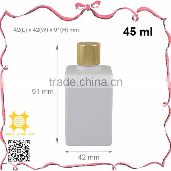 45ml for lady bright white screen printing glass bottle