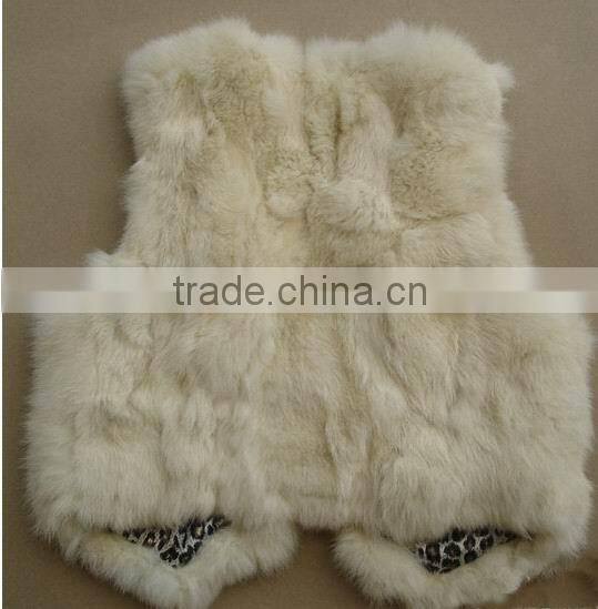 2015 new arrival real rabbit fur vest for child