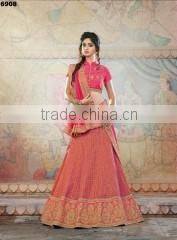 Obligingness Brown Raw Silk Lehenga Choli/indian lehenga online shopping