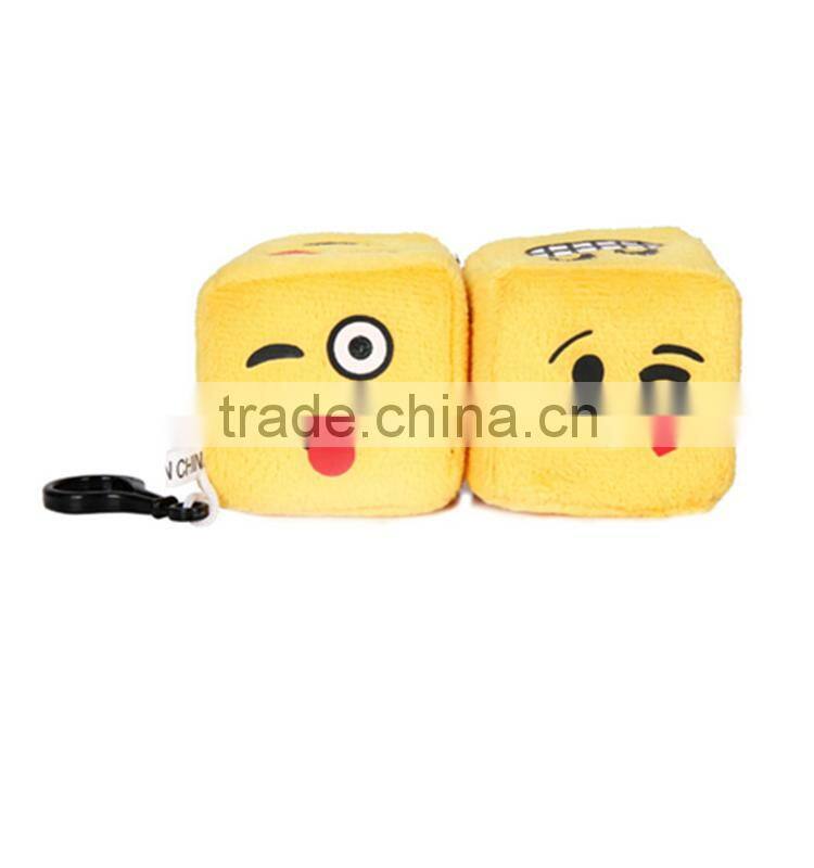 Innovational new products emoji plush pillow lovely emotion design colored dice