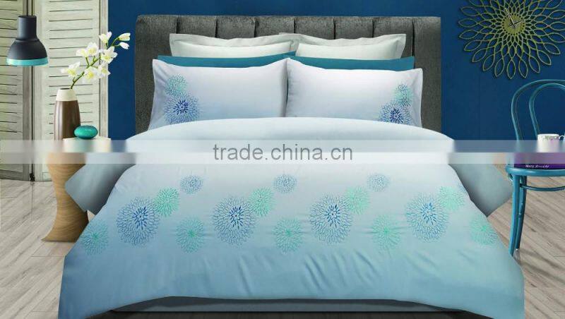 100% Polyester White Microfiber Bedroom Set,Embroidery Duvet Cover Set