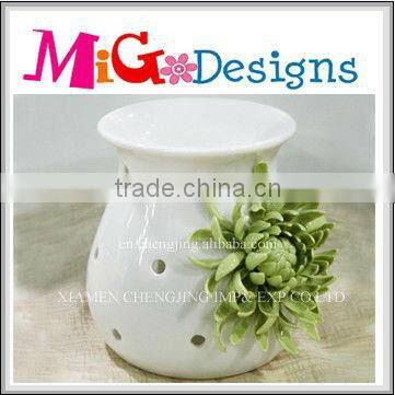 Wholesale Handmade Craft Ceramic lanterns Candle Holder with Flower