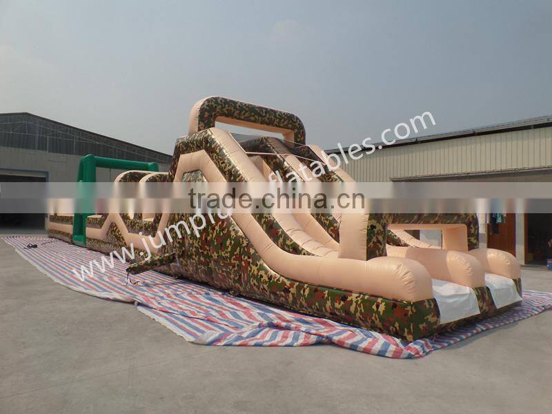 cheap children Obstacle course ocean themed inflatable assault obstacle tunnel course