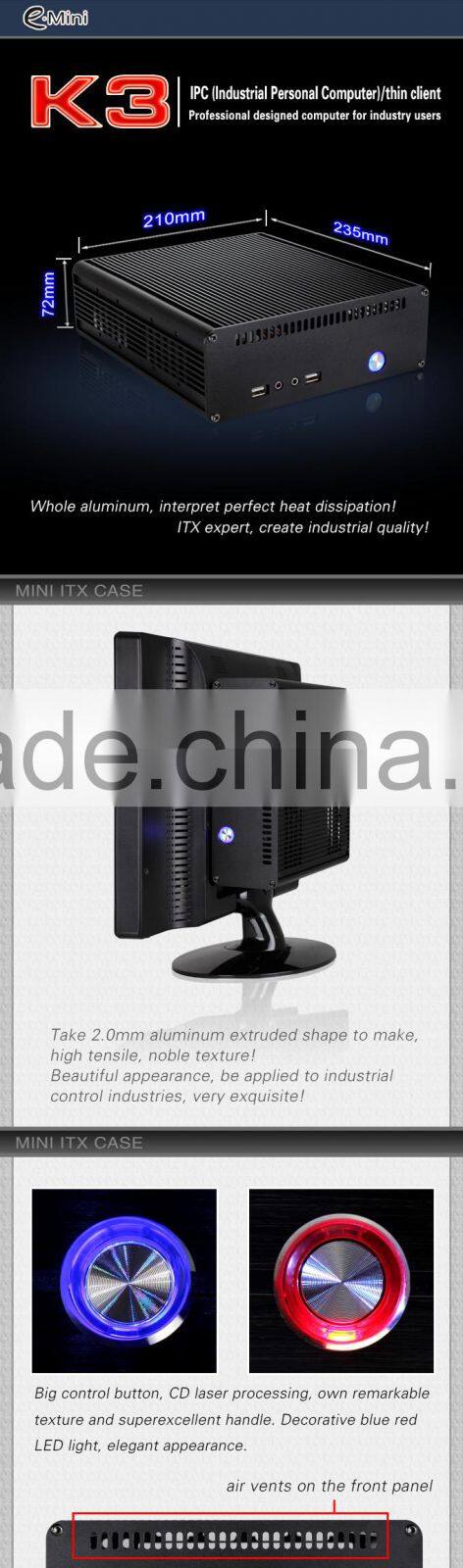 2015 latest design low price fanless mini itx aluminum case