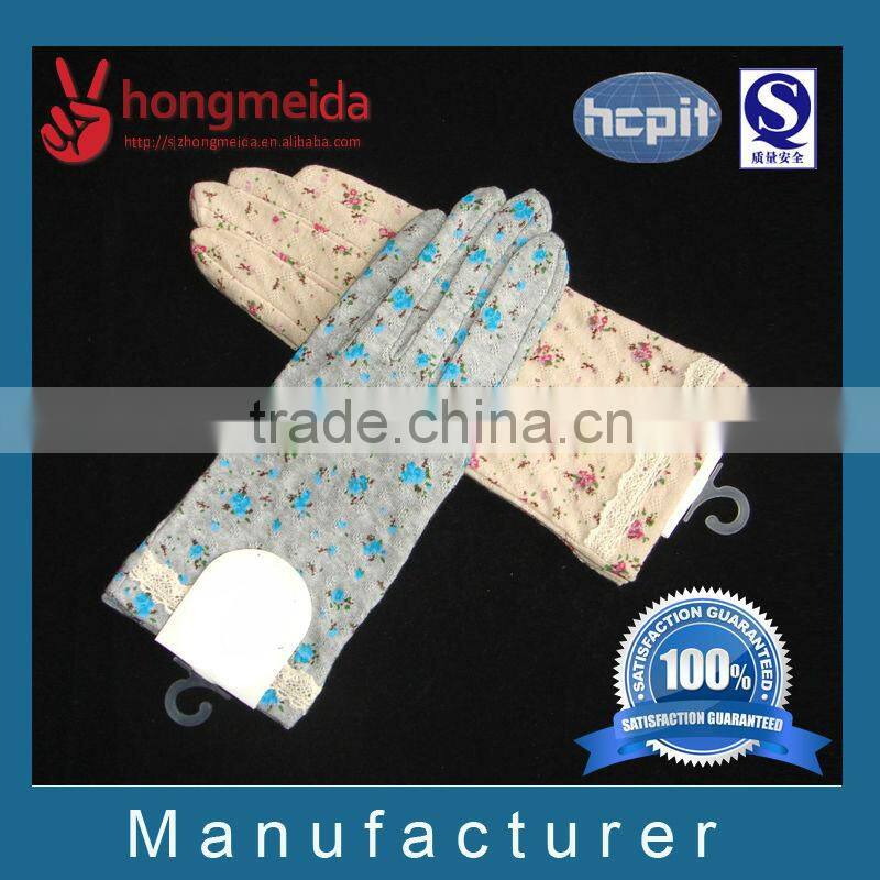 short cotton print sun protective gloves fashion cotton gloves uv protective gloves