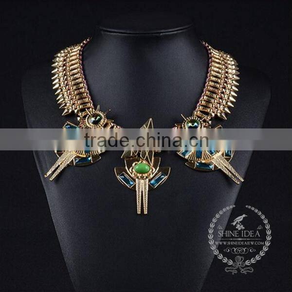 high quality vintage style chunky statement necklace tin alloy fashion women pendant necklace 6390086