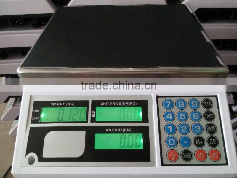 lastest price Electronic Scale Price Computing Scale / double side price electronic balance