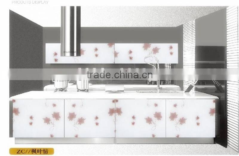 3D acid etched back painted glass