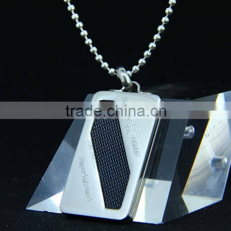 100% Authentic Material Black Tag Pendant Necklace For Man