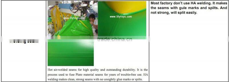 Lilytoys top hot welding SGS inflatable floating water slide, inflatable stair water slide