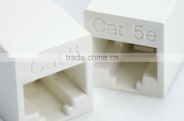 Taiwan Supplier Cat6A 180 Degree Unshielded UTP Straight In-Line Coupler