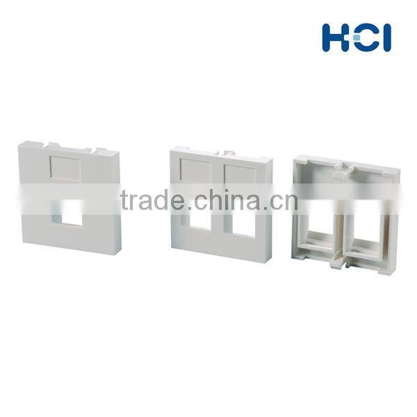 Network French Type RJ45 Keystone 2 Port Single Gang Faceplate Bezel